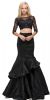 Main image of Floral Mesh Crop Top Mermaid Skirt Two Piece Prom Dress